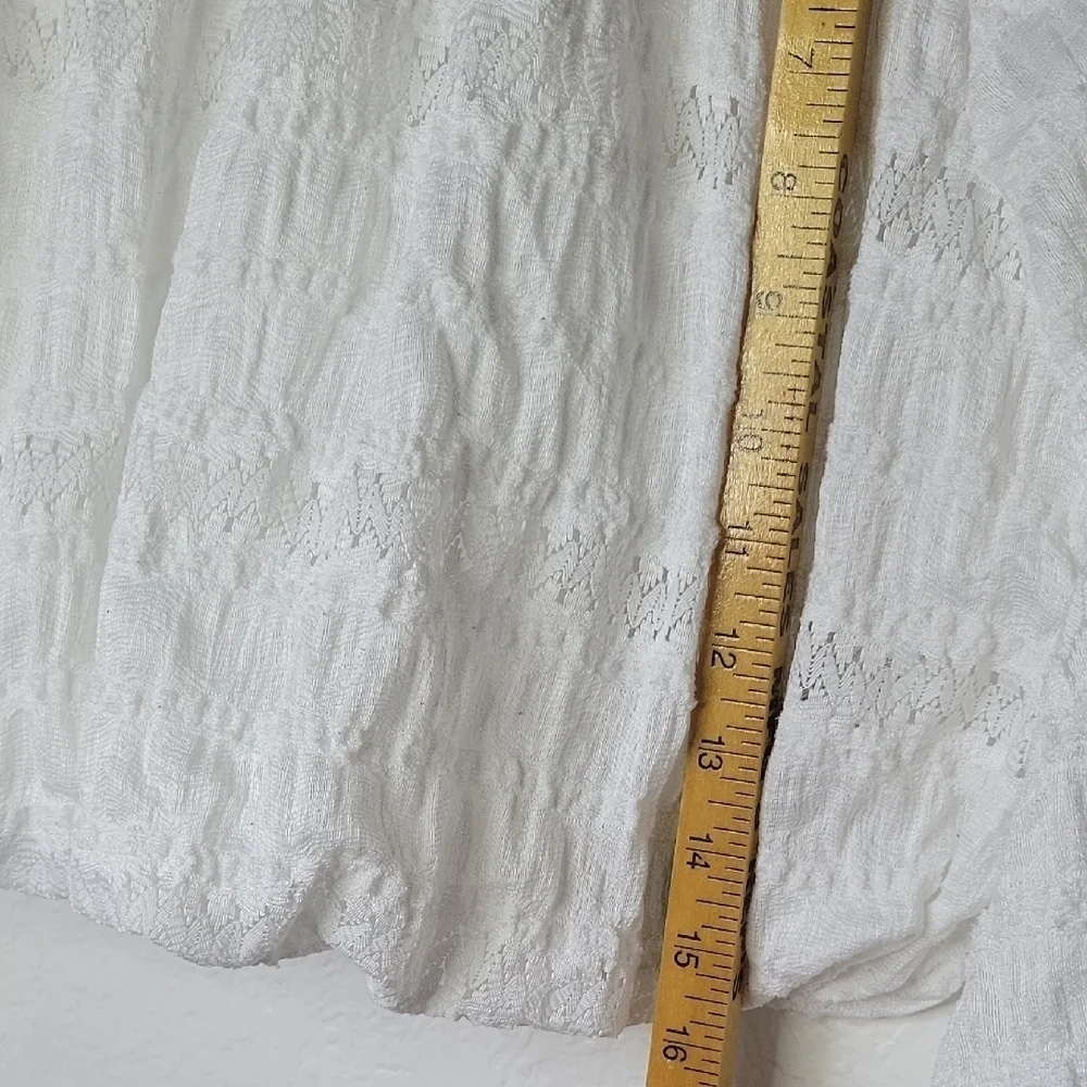 Zara White  Voluminous Women's Crop Top Blouse Size M